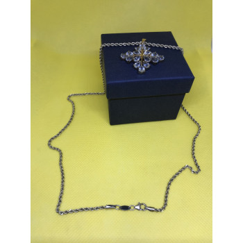 Sky Jewelry Кулон снежинка и цепочка (серебро в позолоте)