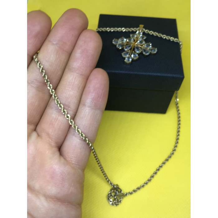 Sky Jewelry Кулон снежинка и цепочка (серебро в позолоте)