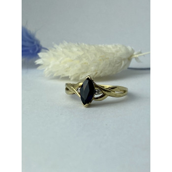 Sky Jewelry Золотое кольцо со шпинелью и бриллиантами  Классика