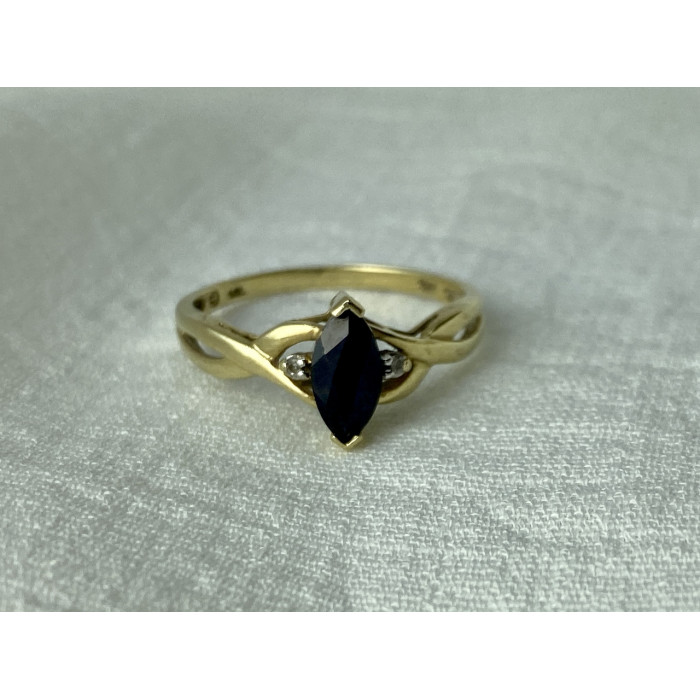 Sky Jewelry Золотое кольцо со шпинелью и бриллиантами  Классика