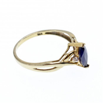 Sky Jewelry Золотое кольцо со шпинелью и бриллиантами  Классика