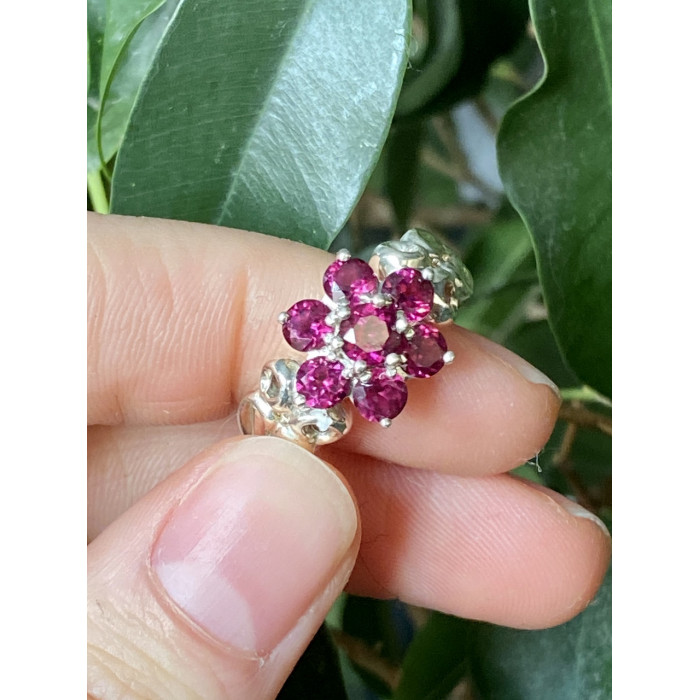 Sky Jewelry Серебряное кольцо со шпинелью  Цветы