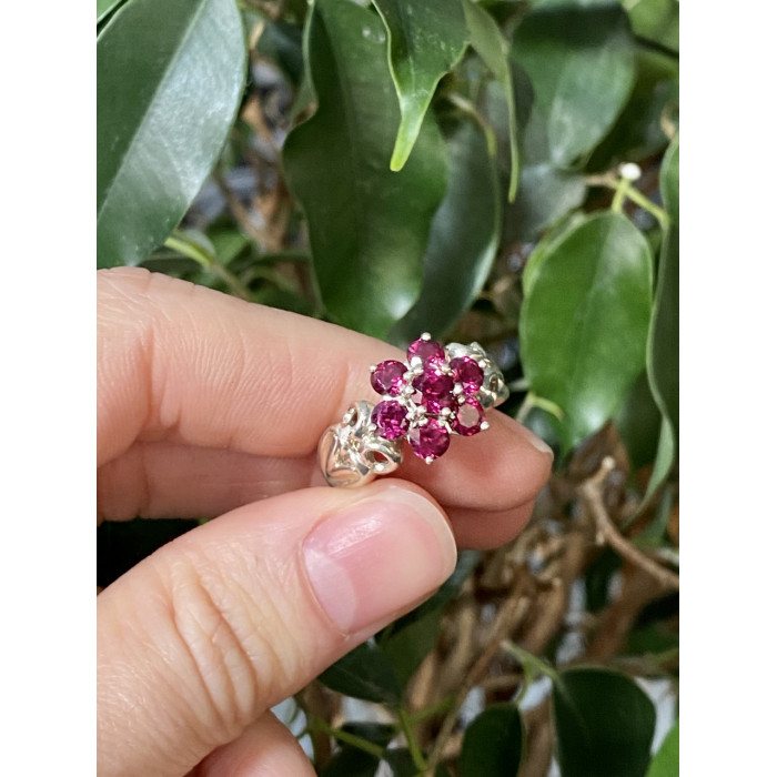 Sky Jewelry Серебряное кольцо со шпинелью  Цветы