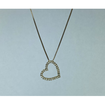 Sky Jewelry Серебряная цепочка с кулоном в позолоте фианиты  Сердце