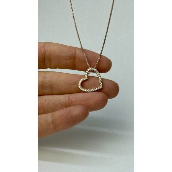 Sky Jewelry Серебряная цепочка с кулоном в позолоте фианиты  Сердце