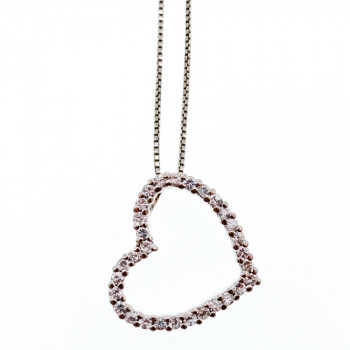 Sky Jewelry Серебряная цепочка с кулоном в позолоте фианиты  Сердце