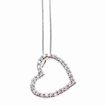Sky Jewelry Серебряная цепочка с кулоном в позолоте фианиты  Сердце