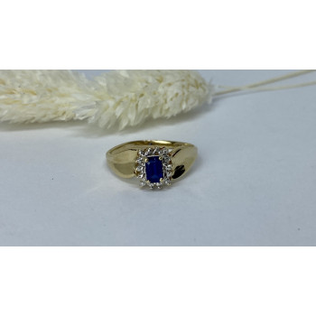 Sky Jewelry Золотое кольцо с сапфирами и бриллиантами   Сапфировая сказка