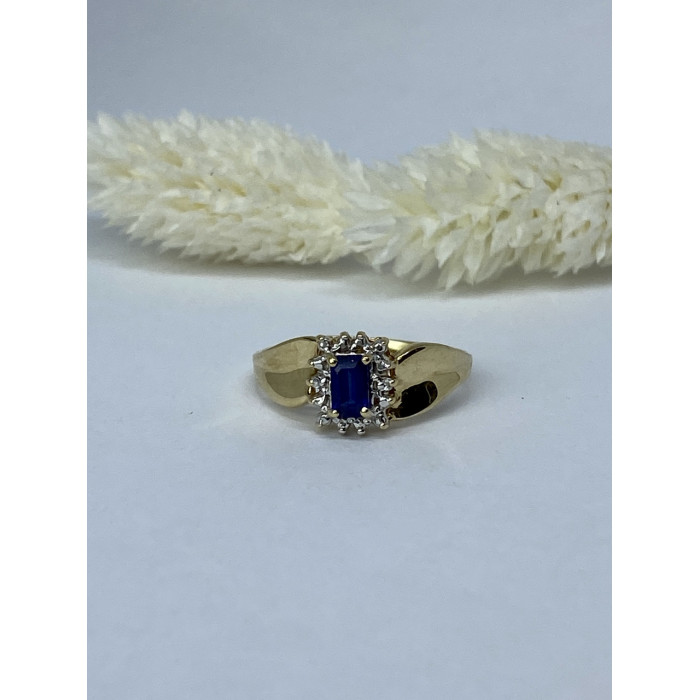 Sky Jewelry Золотое кольцо с сапфирами и бриллиантами   Сапфировая сказка