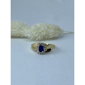 Sky Jewelry Золотое кольцо с сапфирами и бриллиантами   Сапфировая сказка