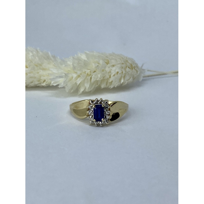 Sky Jewelry Золотое кольцо с сапфирами и бриллиантами   Сапфировая сказка