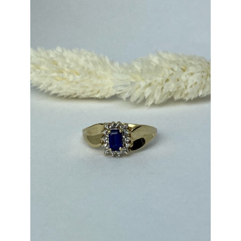 Sky Jewelry Золотое кольцо с сапфирами и бриллиантами   Сапфировая сказка