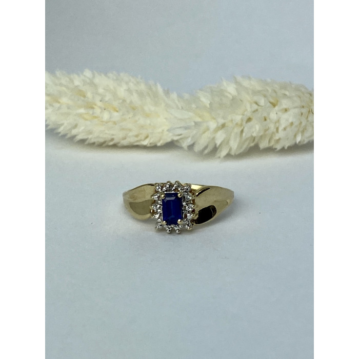 Sky Jewelry Золотое кольцо с сапфирами и бриллиантами   Сапфировая сказка