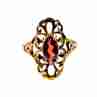 Sky Jewelry Серебряное кольцо в позолоте с альмандином  Ажур