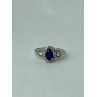 Sky Jewelry Серебряное кольцо с синим и белым сапфиром   Снежная Королева