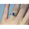 Sky Jewelry Серебряное кольцо с синим и белым сапфиром   Снежная Королева