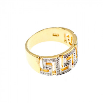 Sky Jewelry Серебряное кольцо в позолоте с бриллиантами  Откровение