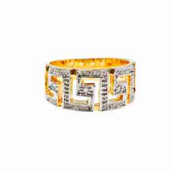 Sky Jewelry Серебряное кольцо в позолоте с бриллиантами  Откровение