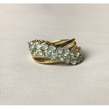 Sky Jewelry Серебряное кольцо в позолоте с топазами  Океан