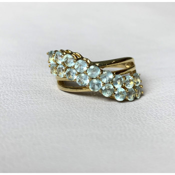 Sky Jewelry Серебряное кольцо в позолоте с топазами  Океан