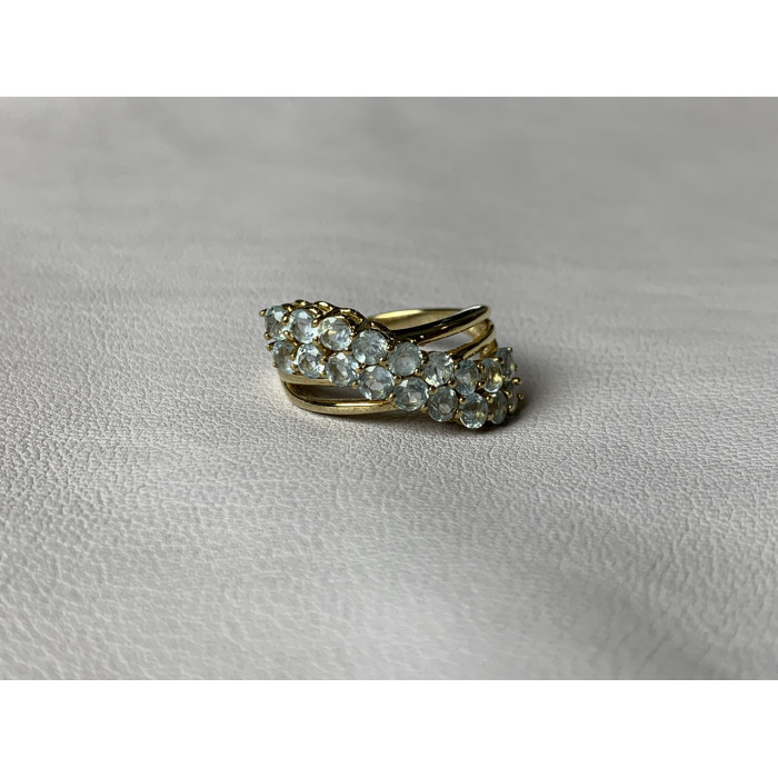 Sky Jewelry Серебряное кольцо в позолоте с топазами  Океан