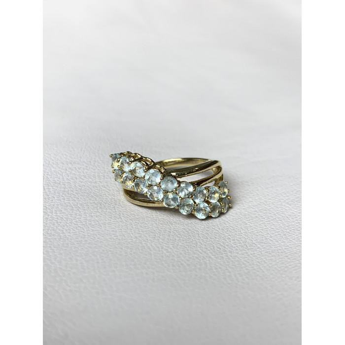 Sky Jewelry Серебряное кольцо в позолоте с топазами  Океан