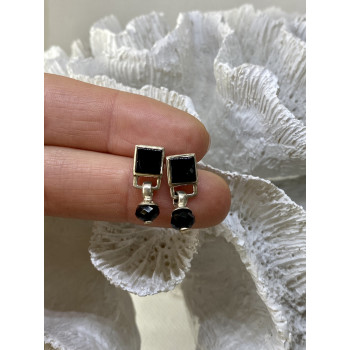 Sky Jewelry Серебряные серьги с нефритом  Винтаж