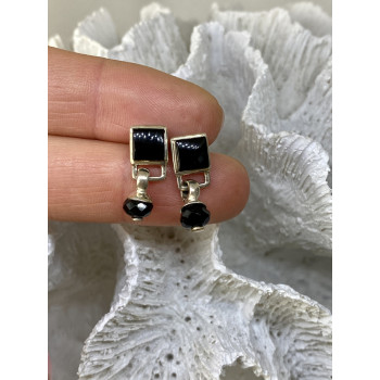 Sky Jewelry Серебряные серьги с нефритом  Винтаж