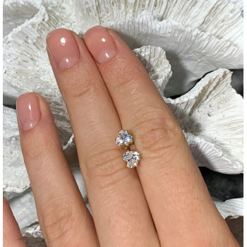 Sky Jewelry Золотые серьги с фианитом Сердце