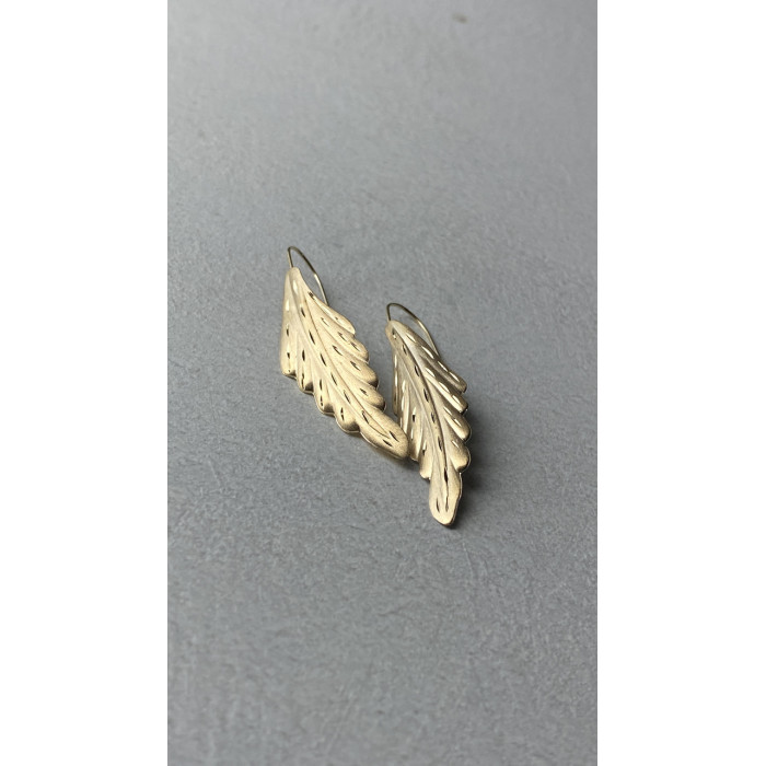 Sky Jewelry Золотые серьги Листва