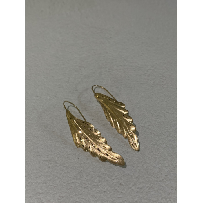 Sky Jewelry Золотые серьги Листва