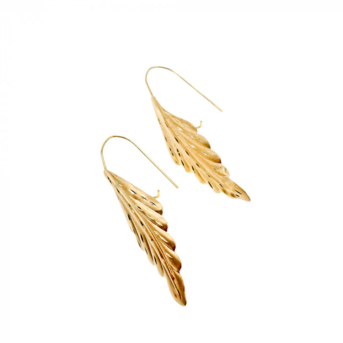 Sky Jewelry Золотые серьги Листва