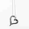 Sky Jewelry Золотая цепочка с кулоном белые и черные бриллианты   Сердце