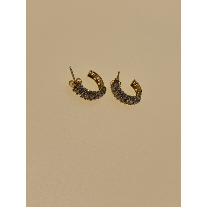 Sky Jewelry Золотые серьги с фианитами  Обаяние