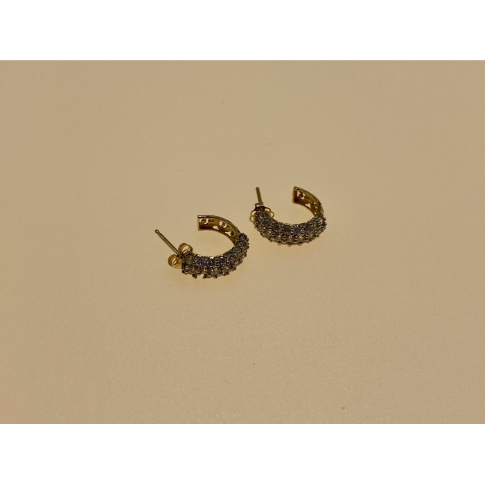 Sky Jewelry Золотые серьги с фианитами  Обаяние