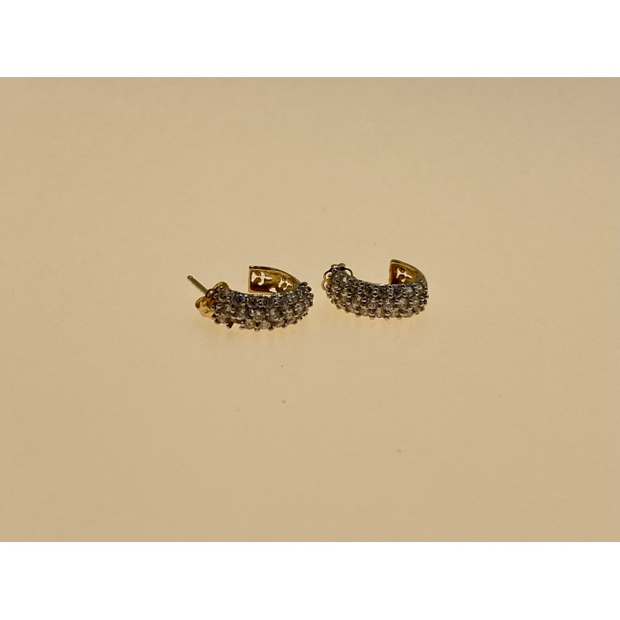 Sky Jewelry Золотые серьги с фианитами  Обаяние