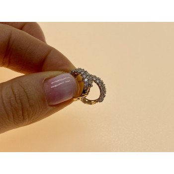 Sky Jewelry Золотые серьги с фианитами  Обаяние