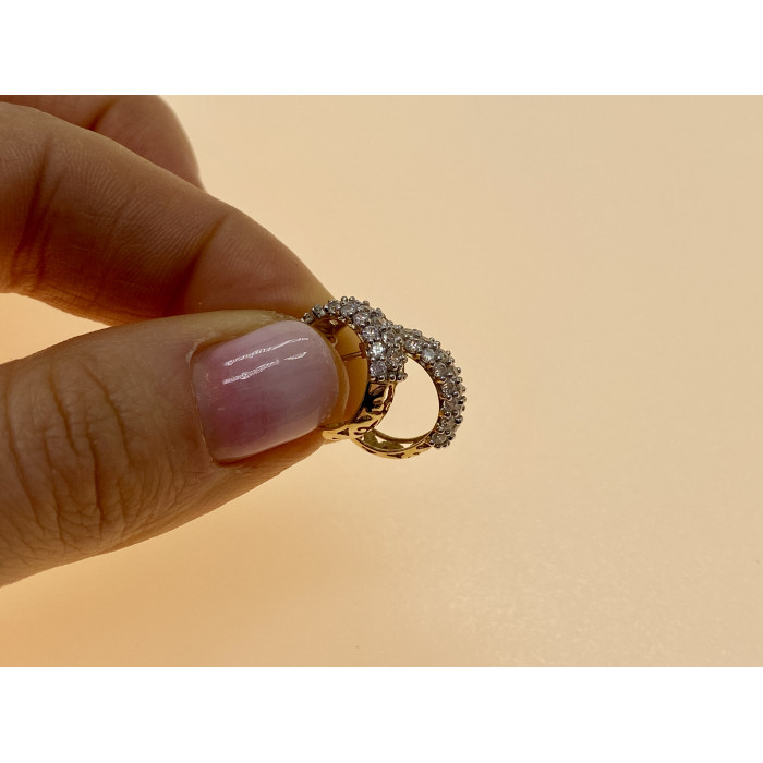 Sky Jewelry Золотые серьги с фианитами  Обаяние