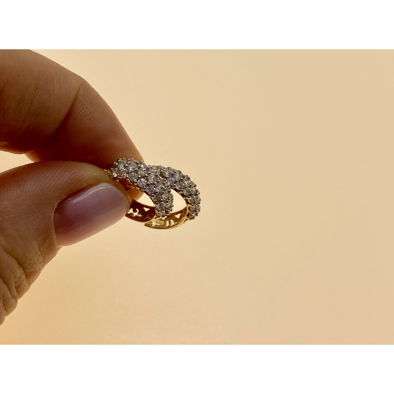 Sky Jewelry Золотые серьги с фианитами  Обаяние