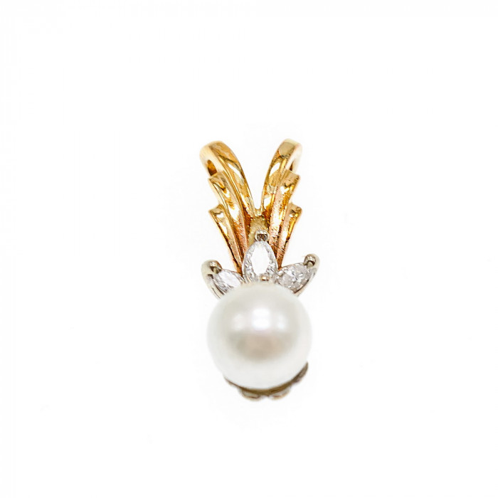 Sky Jewelry Золотой кулон с жемчугом и сапфиром Желание