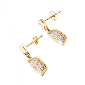 Sky Jewelry Золотые серьги с фианитами Маленькая Радость 