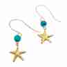 Sky Jewelry Золотые серьги с бирюзой  Морская Звезда