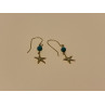Sky Jewelry Золотые серьги с бирюзой  Морская Звезда