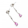Sky Jewelry Серебряные серьги с розовой шпинелью и фианитом