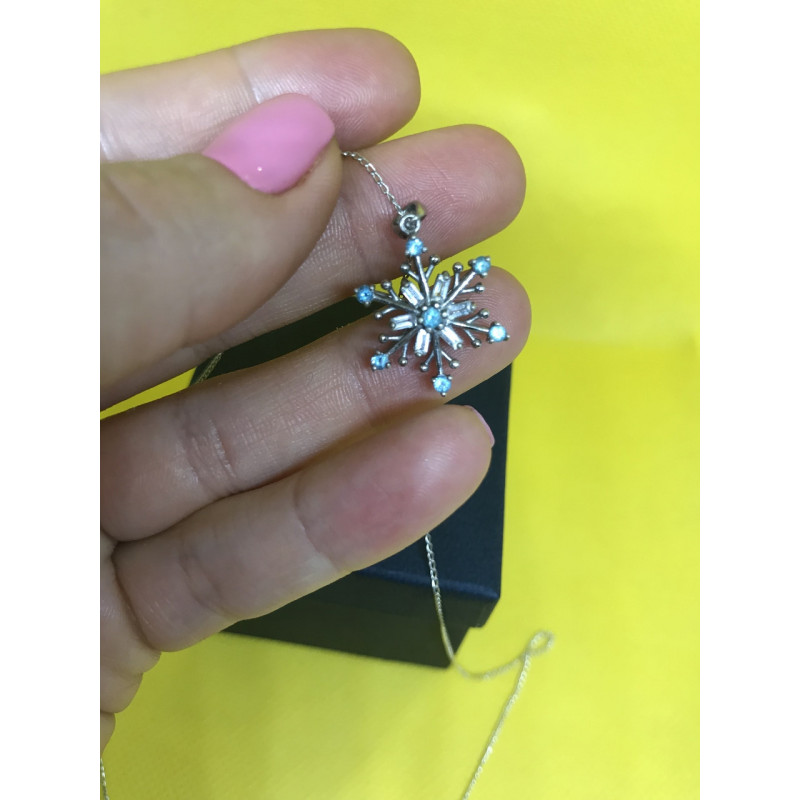 Sky Jewelry Цепочка с кулоном (камень голубая шпинель)