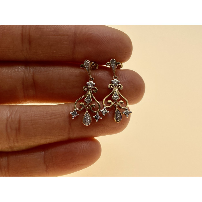 Sky Jewelry Золотые серьги с бриллиантами Шедевр