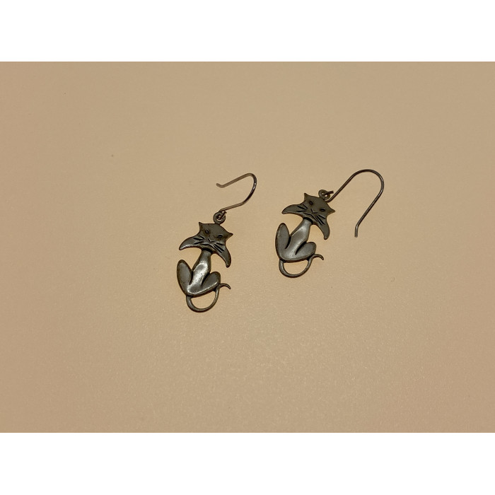 Sky Jewelry Серебряные серьги Кот