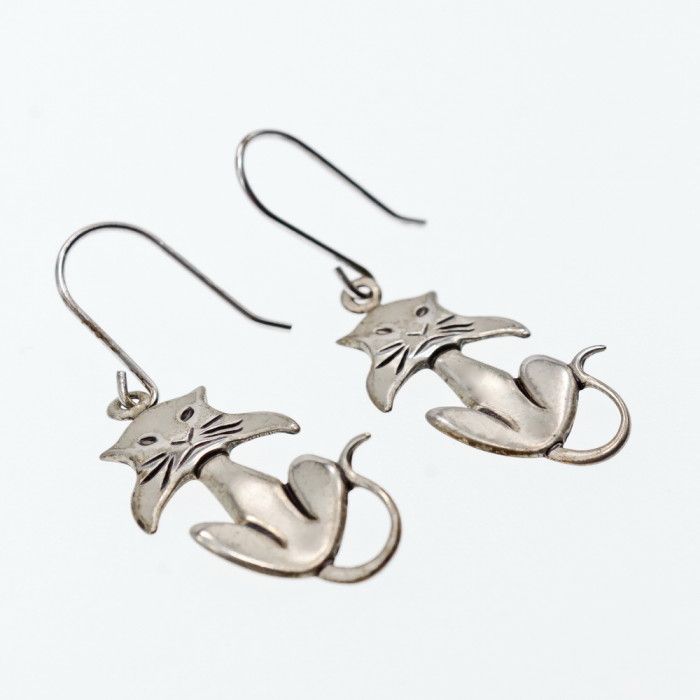 Sky Jewelry Серебряные серьги Кот