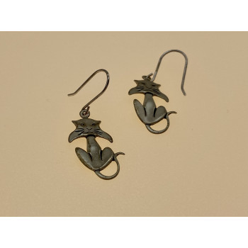 Sky Jewelry Серебряные серьги Кот