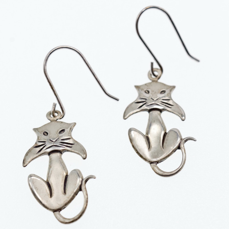 Sky Jewelry Серебряные серьги Кот